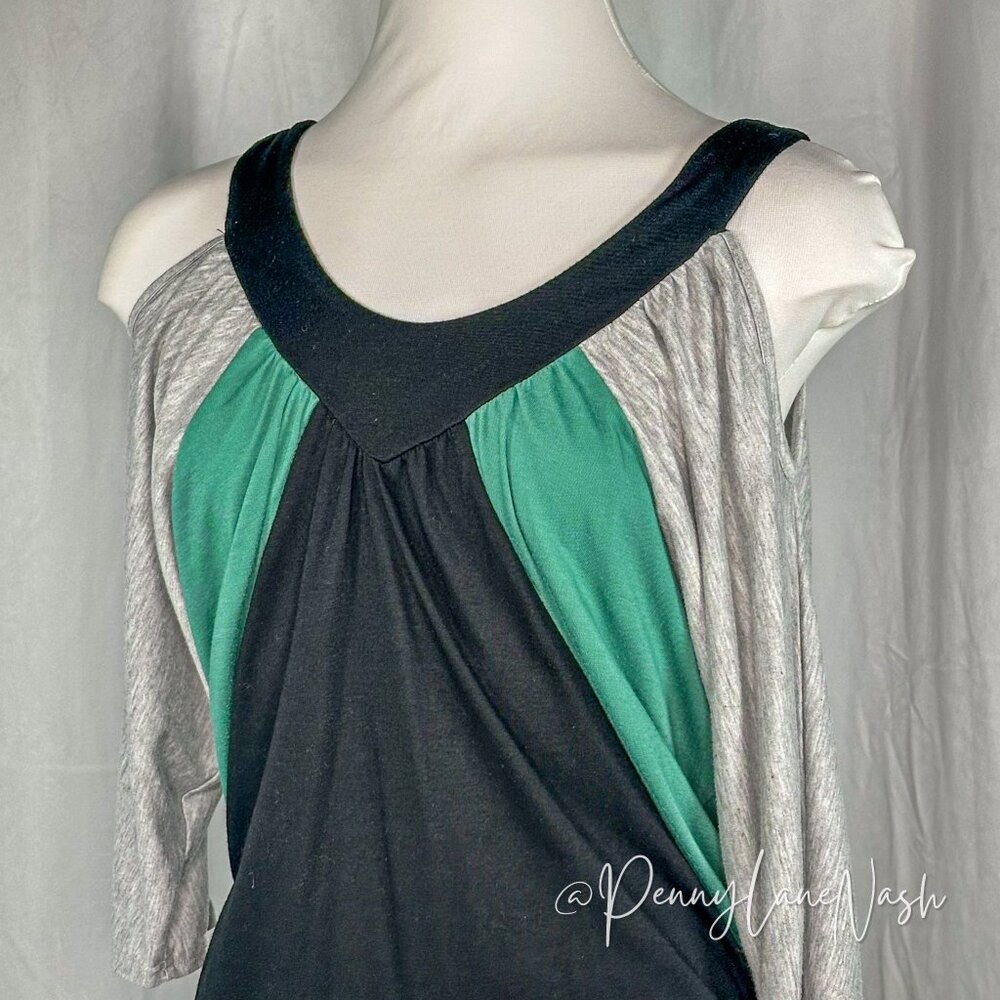 American Rag Cold Shoulder Colorblock Top Blouse - Picture 7 of 7